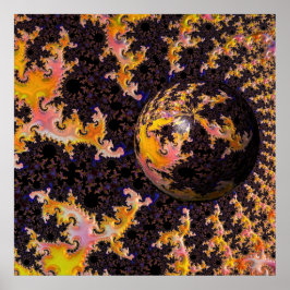 Poster Fractal Firestorm Sphere