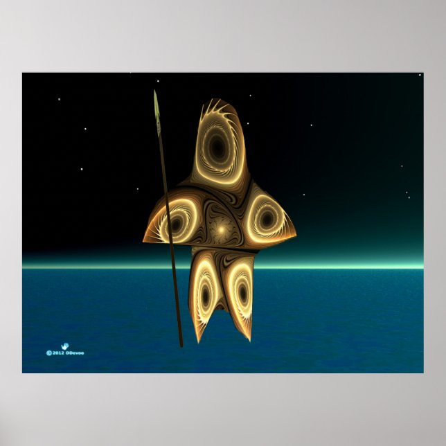 Pôster Fractal Inuit Hunter (Frente)