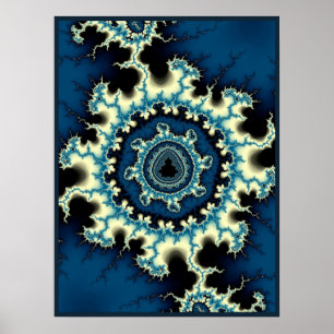 Poster Fractal Mandelbrot Azul