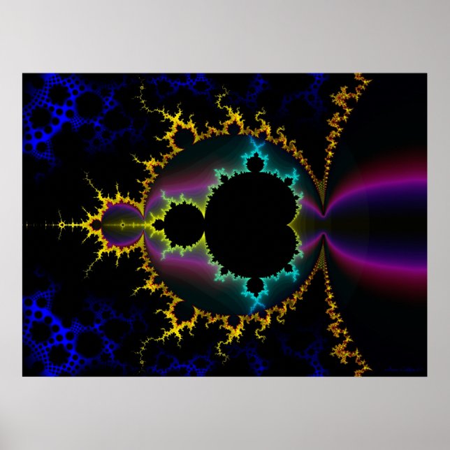 Poster Fractal Mandelbrot Electric Night (Frente)