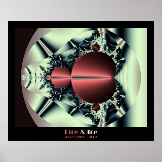 Pôster Fractal Mandelbrot Fire e Ice Fractal (Frente)