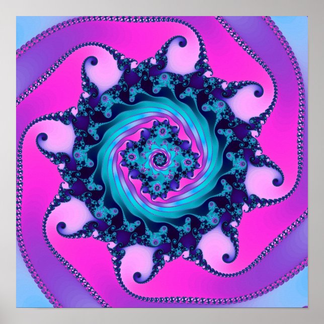 Poster Fractal Mandelbrot Neon (Frente)