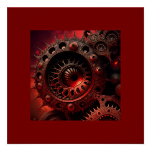 Pôster Fractal Mandelbrot Steampunk Bronze