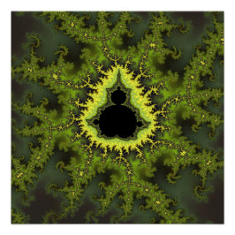 Pôster Fractal Mandelbrot Verde