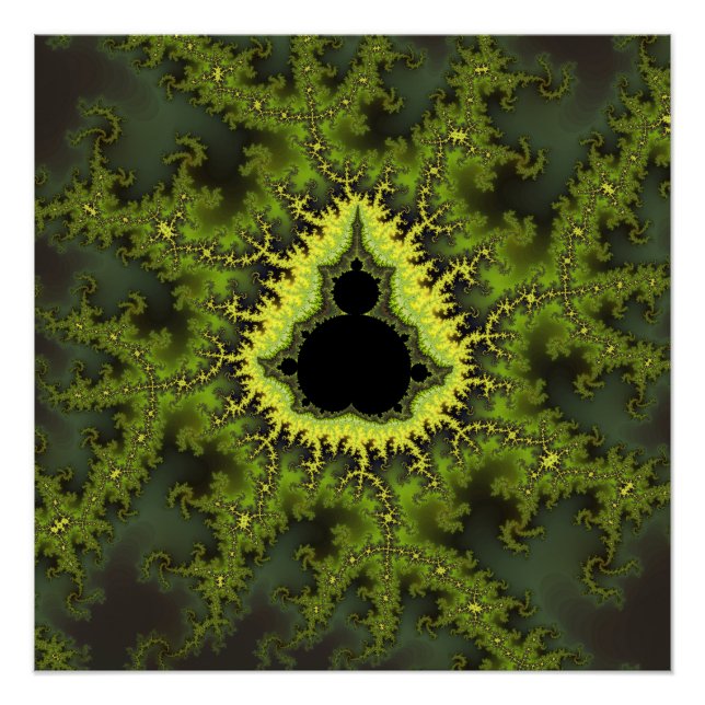 Pôster Fractal Mandelbrot Verde (Frente)
