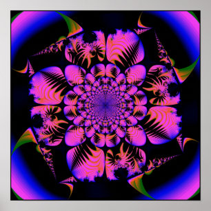 Poster fractal no estilo do blacklight