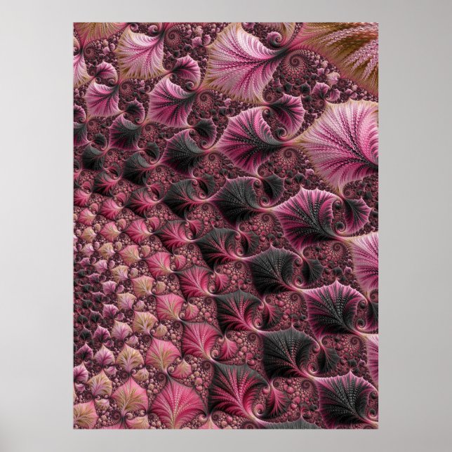 Pôster Fractal Rosa (Frente)