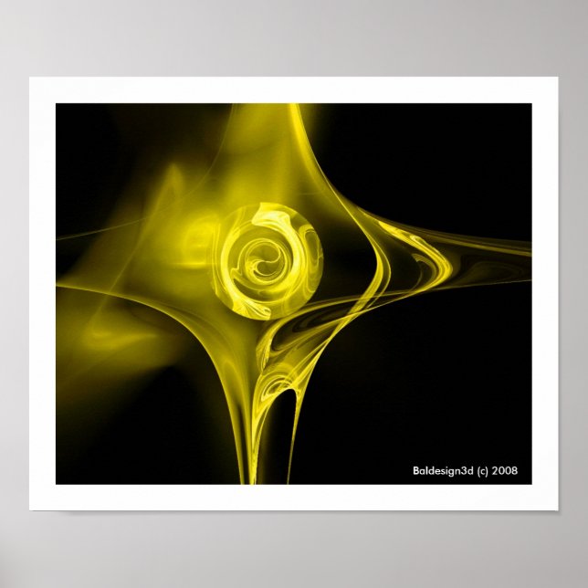 Poster FRACTAL ROSA, amarelo (Frente)