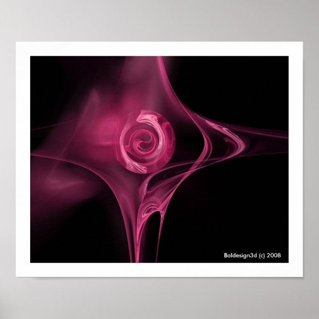 Poster FRACTAL ROSA, rosa antigo (Frente)