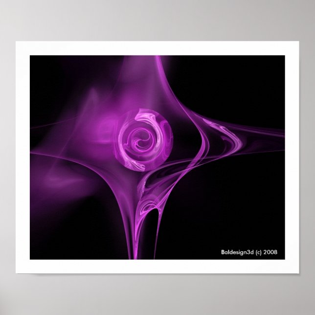 Poster FRACTAL ROSA, violeta (Frente)