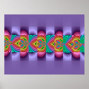 Poster Fractal Roxo Decorativo