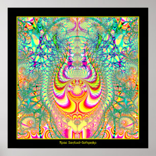 Poster Fractal topsy turvy psicadélico dos pensamentos