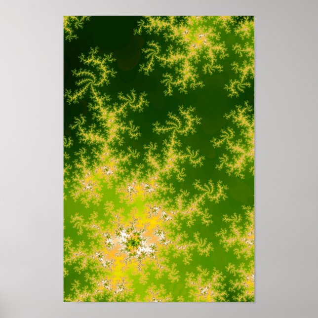 Pôster Fractal Verde brilhante (Frente)