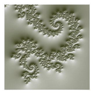 Pôster Fractal verde pálido