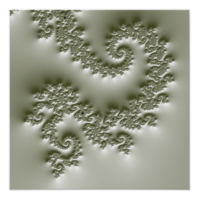 Pôster Fractal verde pálido (Frente)