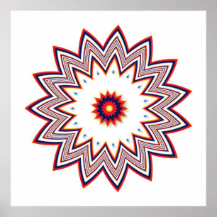 Poster Fractal vermelho da flor
