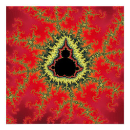 Pôster Fractal Vermelho de Mandelbrot