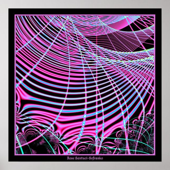 Pôster Fractal Web Neon Fluorescente (Frente)