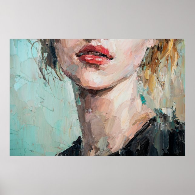 Poster Fragment of art painting. Portrait of a girl with  (Frente)