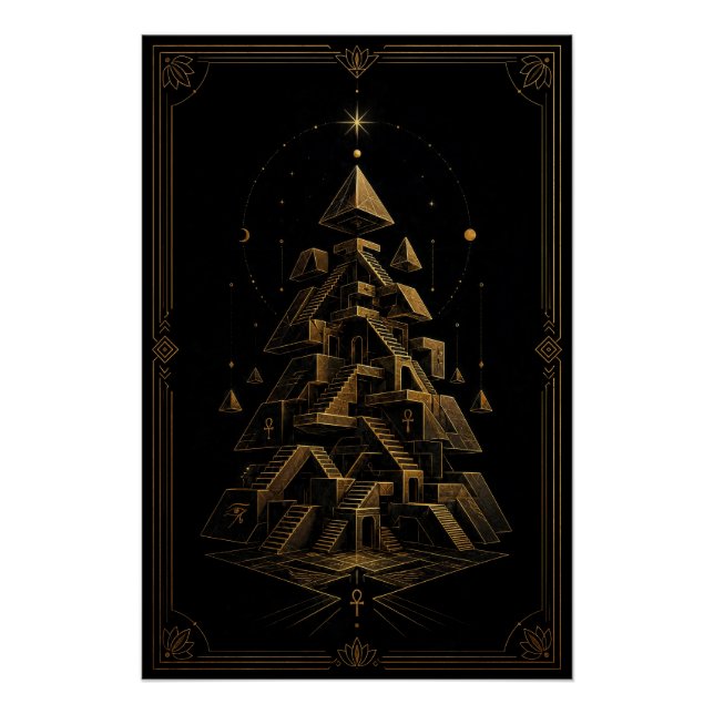 Pôster Fragmented Egyptian Temple Labyrinth Poster (Frente)