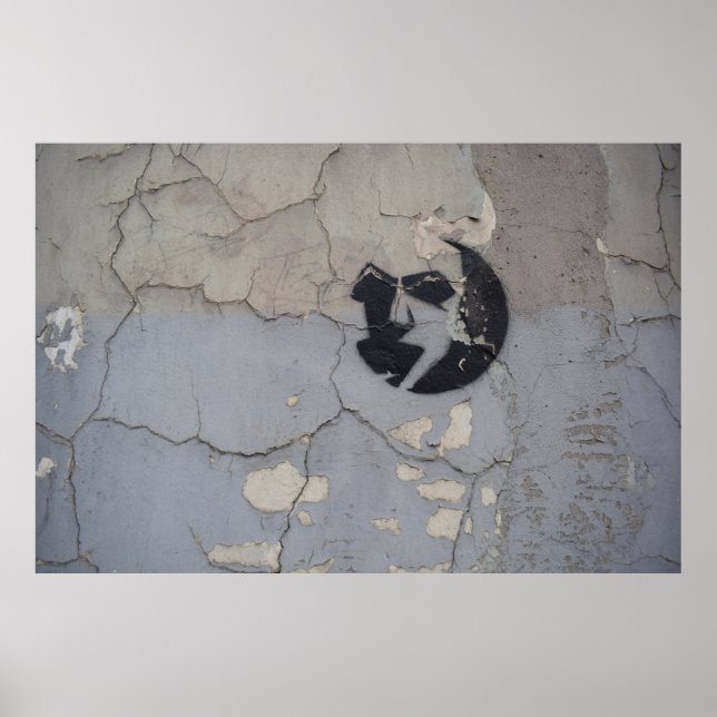 Poster Fragmento de pedra branca e negra (Frente)
