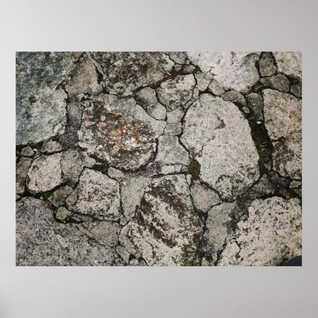 Poster Fragmento de pedra negra e cinza (Frente)