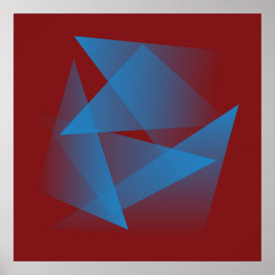 Poster Fragmentos azuis flutuantes