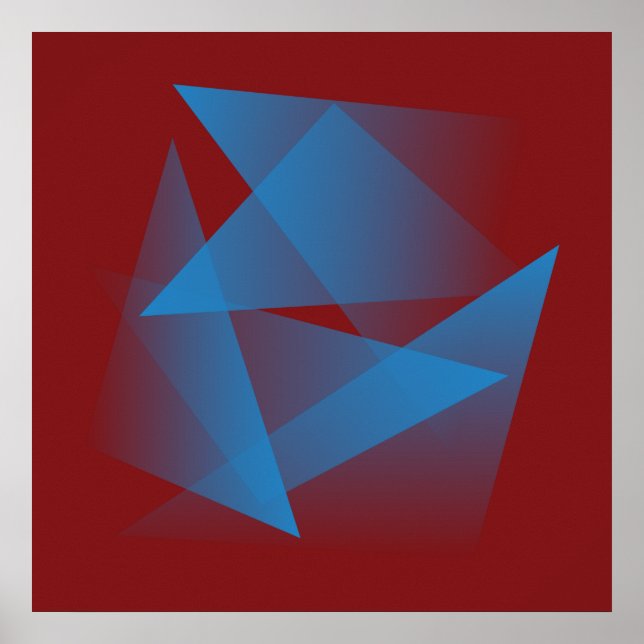 Poster Fragmentos azuis flutuantes (Frente)