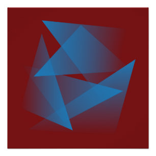 Pôster Fragmentos azuis flutuantes