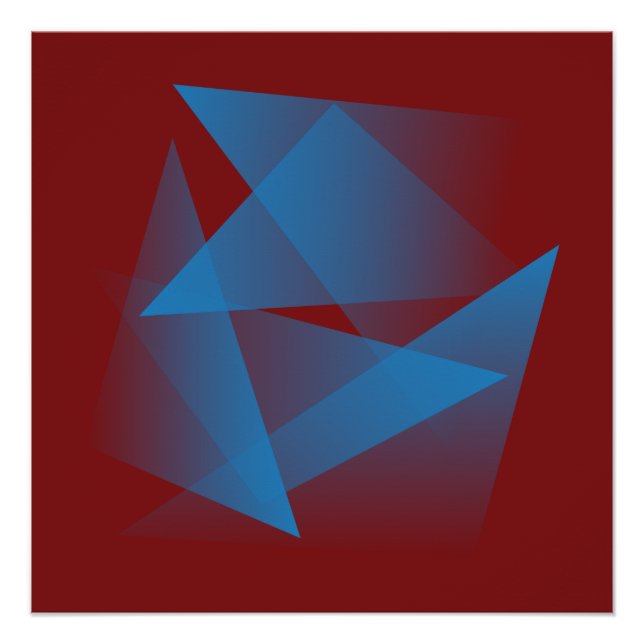 Pôster Fragmentos azuis flutuantes (Frente)