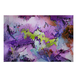 Pôster "Fragmentos Dinâmicos" Arte Abstrato Contemporânea