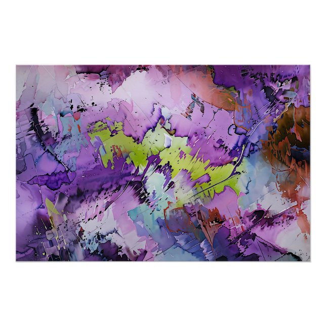 Pôster "Fragmentos Dinâmicos" Posto de Arte Abstrato Cont (Frente)