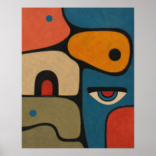 Poster Fragmentos Silenciosos de Pensamento arte abstrata