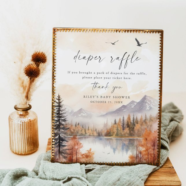 Poster Fralda da floresta Raffle Sinal de queda Chá de fr (Criador carregado)