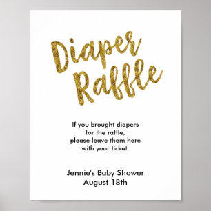 Poster Fralda de Chá de fraldas brilhante Dourado de Raf