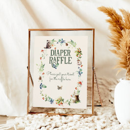 Poster Fralda de Chás de fraldas Neutras de Animais da Fl