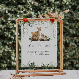 Poster Fralda de Chás de fraldas Neutros de Woodland Anim