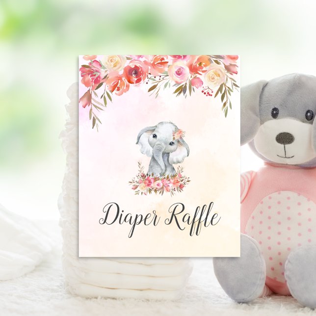 Poster Fralda de Elefante Bebê Raffle (Criador carregado)