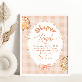 Poster Fralda de tartes Cutie rifle gingham neutro