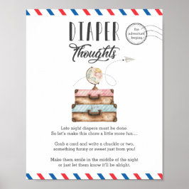 Poster Fralda Noturna Atrasada - Atividade do Chá de fral