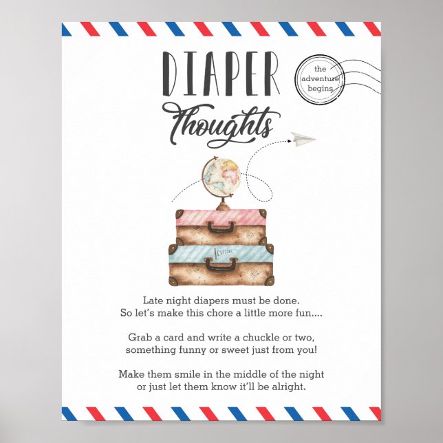 Poster Fralda Noturna Atrasada - Atividade do Chá de fral (Frente)