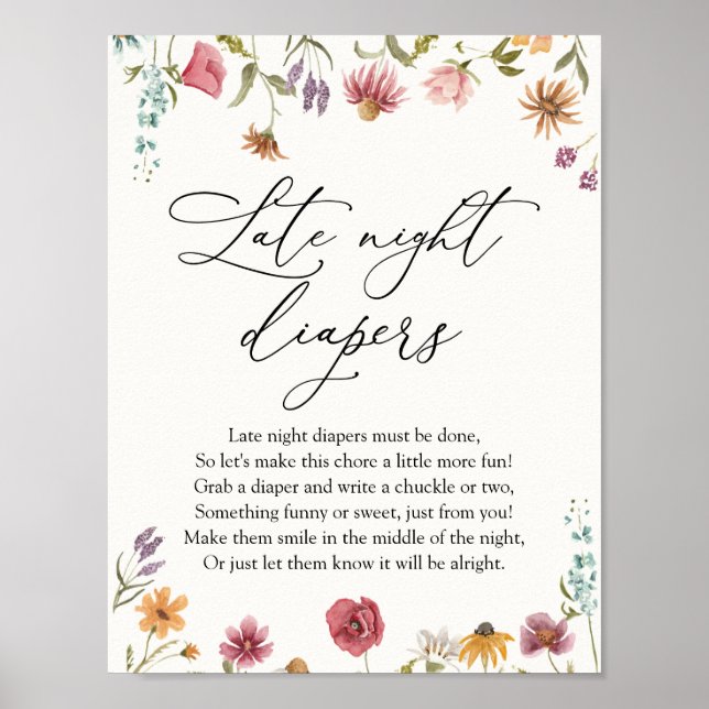 Poster Fralda Noturna de Flor Selvagem (Frente)