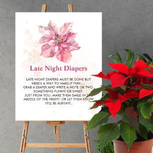 Poster Fralda Noturna Tardia Jogo Rosa Floco de Neve Poin
