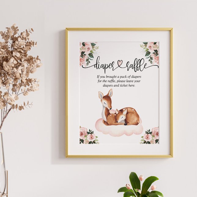 Poster Fralda Raffle Chá de fraldas Oh Deer (Criador carregado)