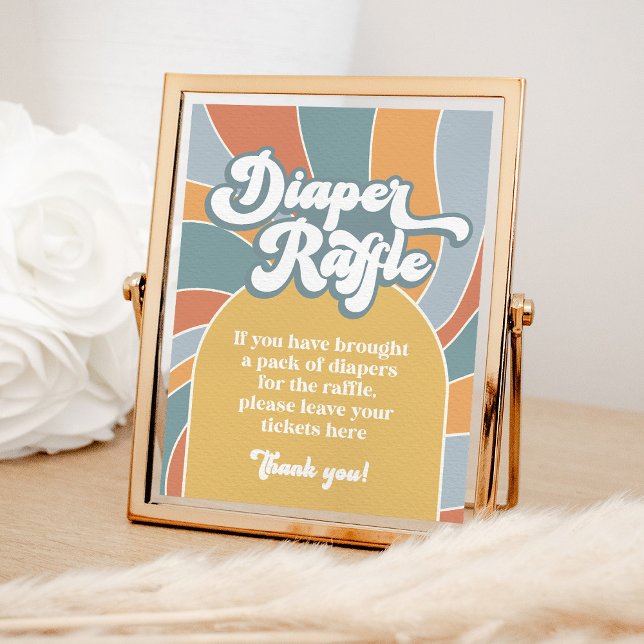 Poster Fralda Raffle Groovy - Sinal de Sol Retroativo (Criador carregado)