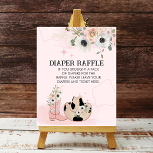 Poster Fralda Raffle Saddle Para Cowgirl Ocidental Tema