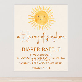 Poster Fralda Raffle - Sinal de Chá de fraldas com a face