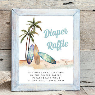 Poster Fralda Raffle Sinal de Chá de fraldas de Navegação