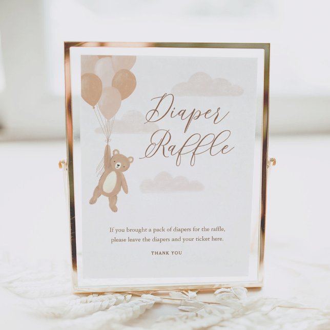 Poster Fralda Raffle - Sinal que podemos ampliar o Chá de (Criador carregado)