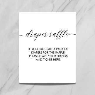 Poster Fralda Raffle Sinal Simples Moderno Minimalista